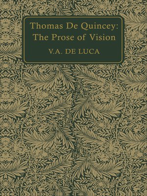 cover image of Thomas De Quincey